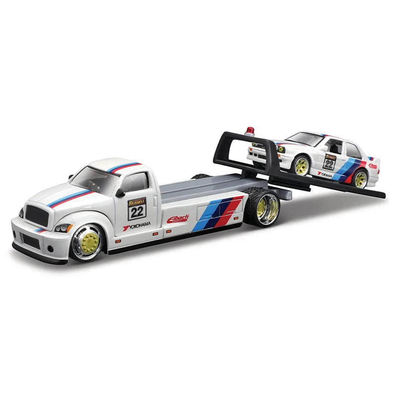 Maisto 1:64 Flatbed / 1988 Bmw M3 E30 1957 Chevrolet Elite Transport Die-Cast Precision Car Model Collection Gift