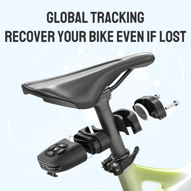 High-Decibel Bike Security Alarm with Integrated Tail Light and Advanced Features