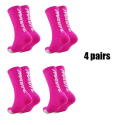 Breathable Unisex Athletic Socks - Set of 4 Pairs for Cycling, Running, and Sports (6)