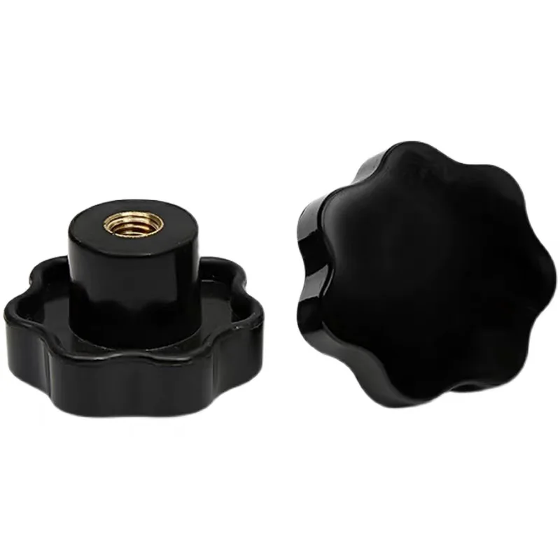 Plastic Five-Star Handle Through-hole Plum Blossom Shaped Hexagonal Handle Rubber Wood Knob Screw M4 M5 M6 M8 M10 M12 1pcs wooden handle knob