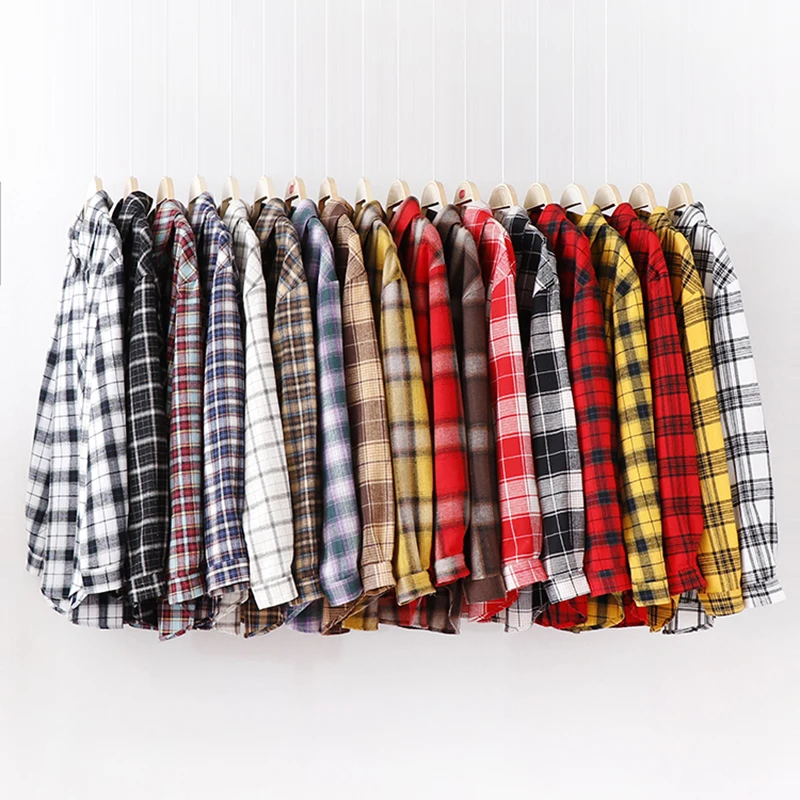 Women's Exquisite Flannel Plaid Shirt - Casual Loose Long Sleeve Blouse