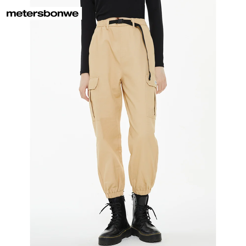 Metersbonwe 100% Cotton Cargo Trousers For Women Autumn Casual Jogger Trouser Female Loose Long Hot Sale Prospector Pants the prospector