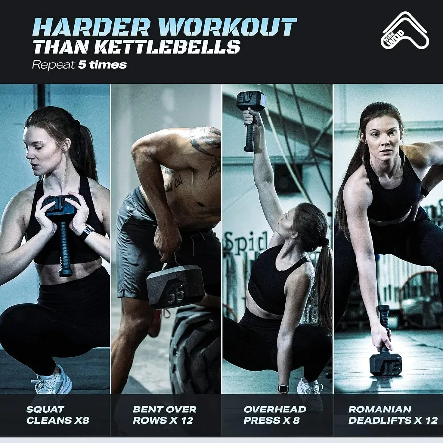 Hammer Kettlebell 55lb + Adjustable | Cross Training Workout Equipment for Muscle Building, Cardio Fitness, Weights for Women &