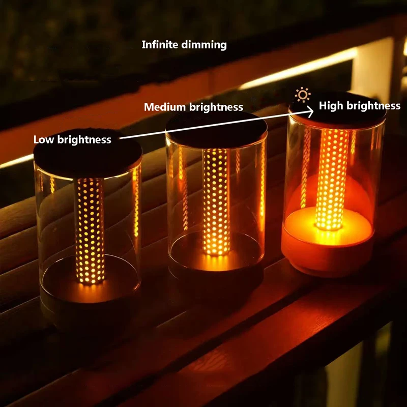 Desk Lamp Candlelight Atmosphere Charging Bedhead LED Portable Light Romantic Dining Table Outdoor Camping Candle Nightlight