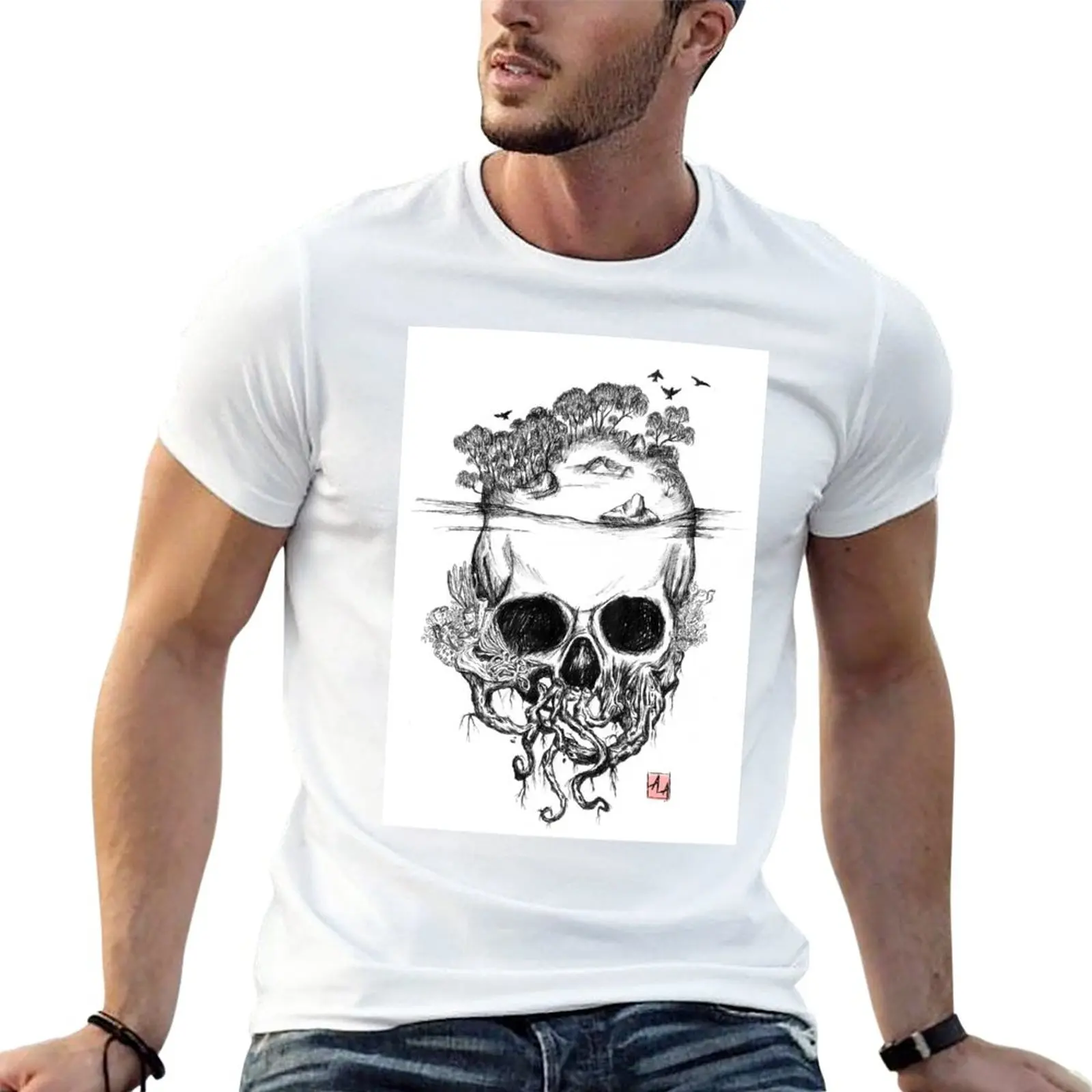 

Sea Skull  T-Shirt oversized t shirts quick drying shirt Blouse t shirt for men