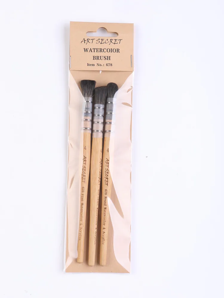 Artsecret New Arrival #628 Watercolor Paintbrush 3/Set Of Black Horsehair  Gray Mouse Hair And Nylon Hair Making - AliExpress