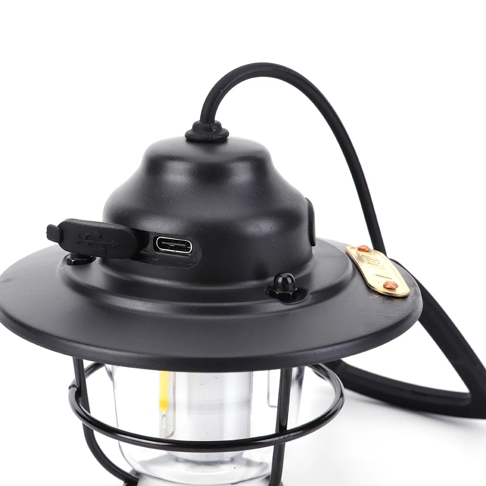 Camping Light 1200mAh Mini Metal Chandelier 2700K/6500K Retro Atmosphere Stepless Dimming Type C Charging for Fishing