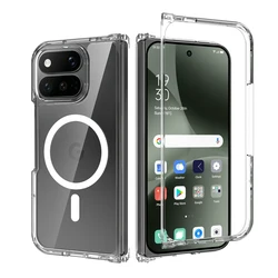 Magnetic Transparent Hard Case with Soft TPU - Scratch - Resistant Folding Phone Cover for Google Pixel 11 Pro Fold (Transparent)