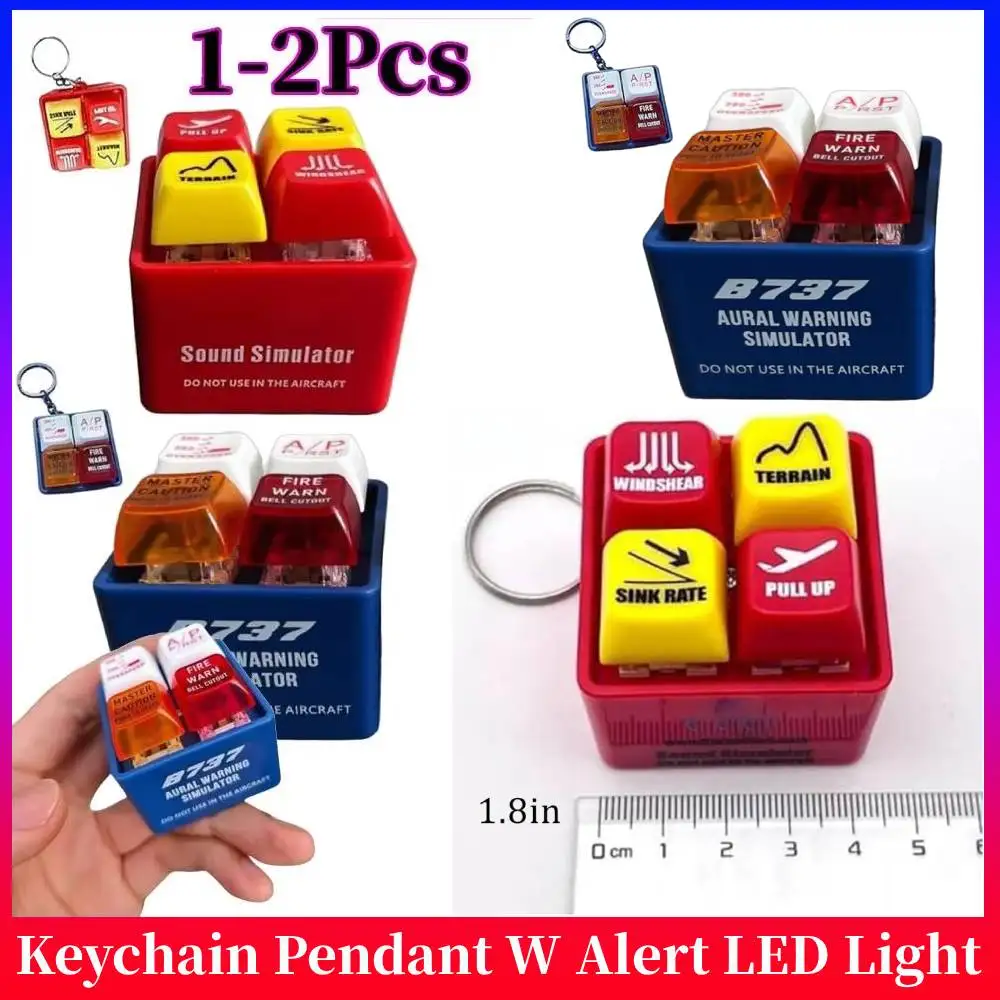1-2Pcs Stress Relief Keychain with LED Light Pilot Portable Press ...