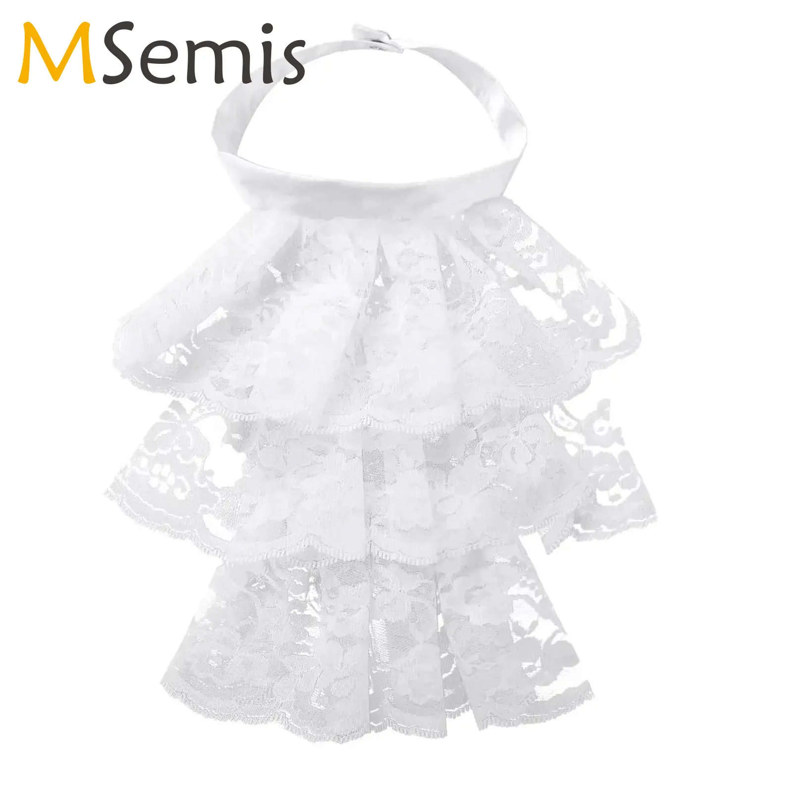 Victorian Jabot Collar Renaissance Detachable Colonial Ruffled Neck Stage Party Steampunk Halloween Cosplay Costume Accessories fake collar,detachable collar shawl