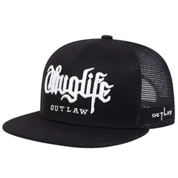 Fashionable Thuglife Embroidered Hiphop Snapback Cap (Black Mesh)