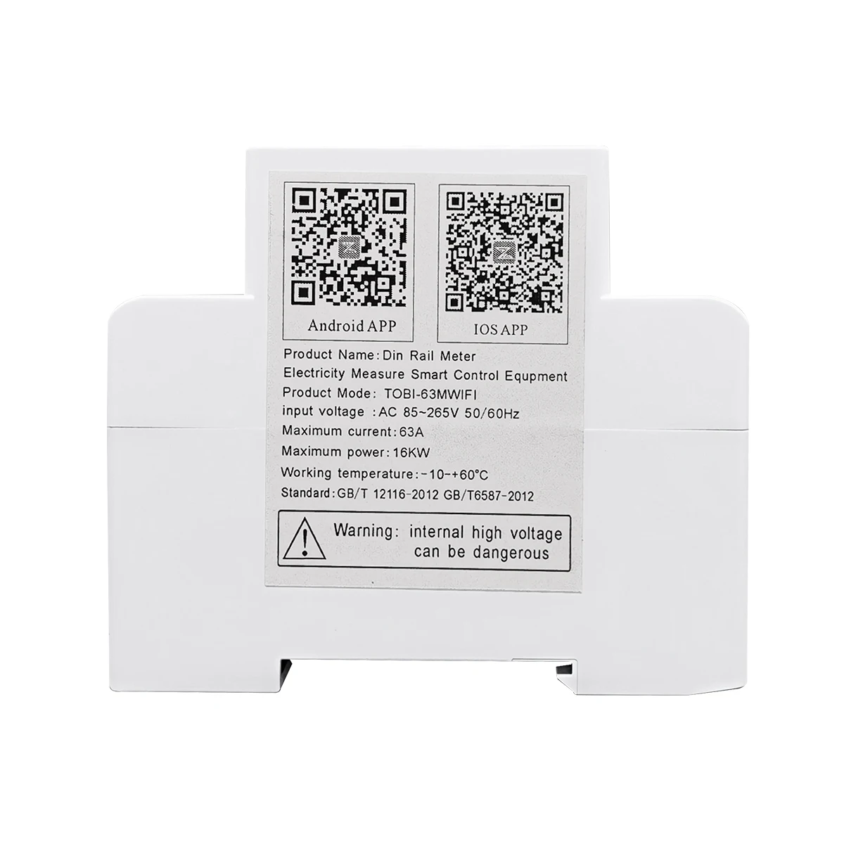 TOMZN TOBI-63MWIFI 6IN1 미터 WIFI 스마트 회로 차단기 전압 전류 전력 양방향 에너지 주파수 PF 85-265VAC 63A