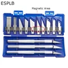 ESPLB 13pcs/Set Metal Scalpel Knife Portable Blue Box includes 3pcs Carving Handles & 10pcs Knife Blades DIY Manuel Repair Tool 1