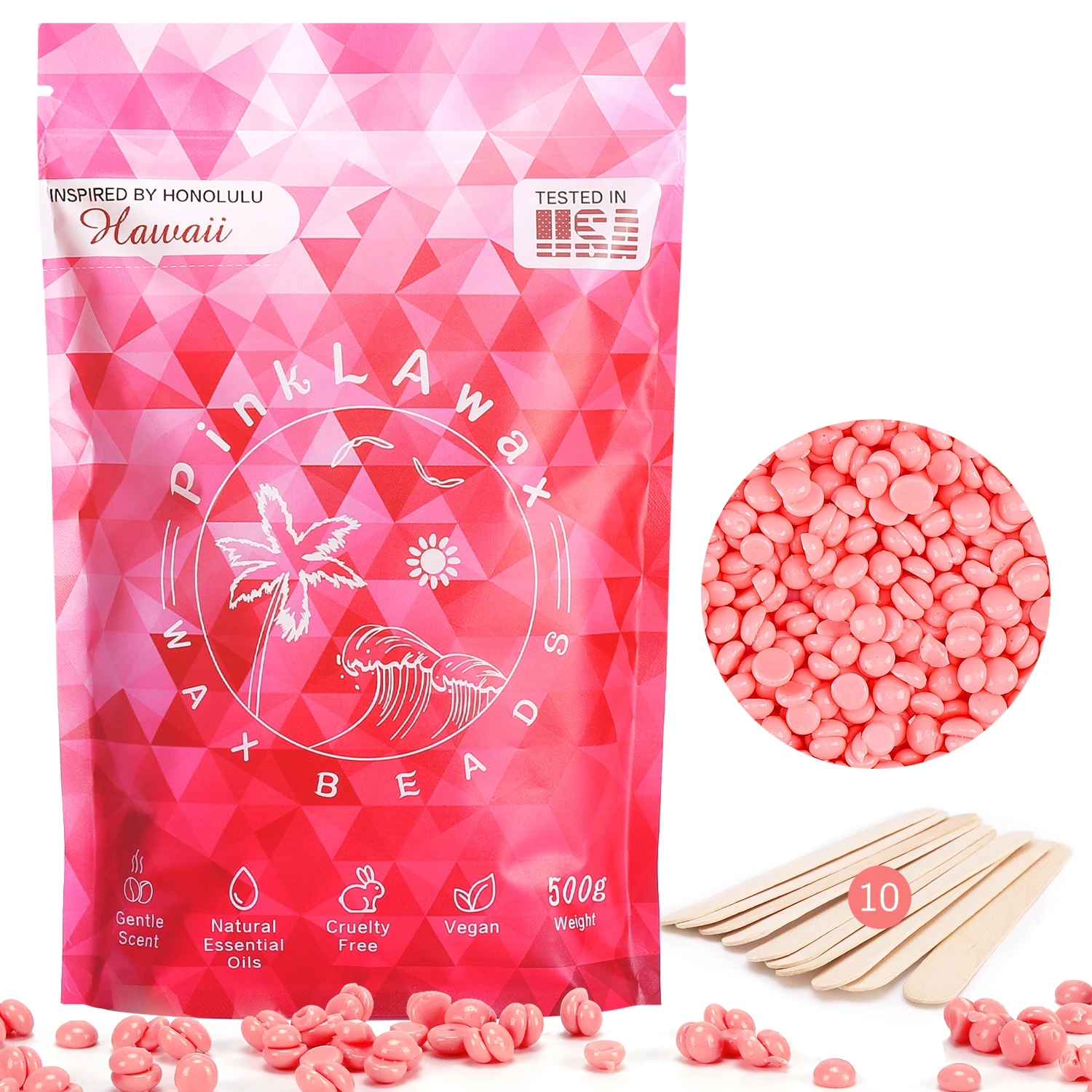 Hard Wax Beads 500g For Hair Removal 10 Sticks Brazilian Waxing For Bikini Face Eyebrow Chest Legs Armpit Women Men hair removal wax