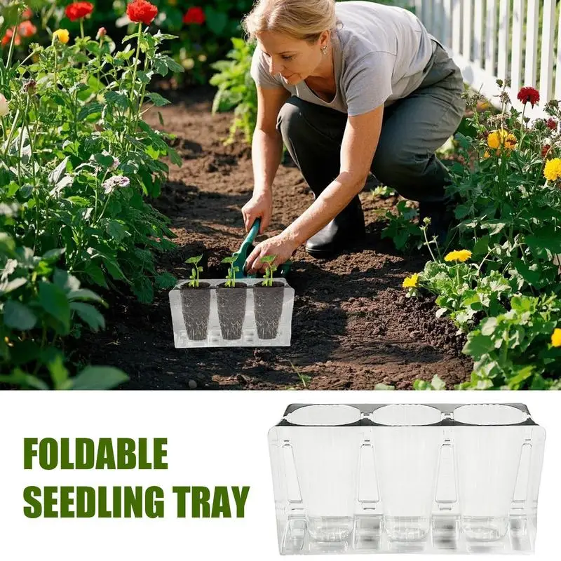 Seedling Tray Growing Plant Starter With Drain Hole Multi-Functional High Strength Outdoor Gardening Tools For Greenhouse Home
