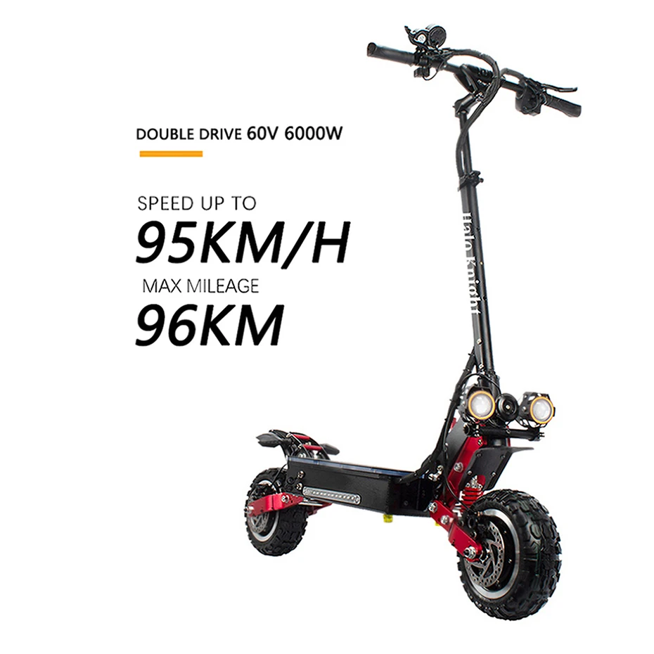 

T108 Electric Scooter Fastest 95KM/H Adult Electric Scooter Big Wheels 11inch E scooters 6000W 60V Skateboard