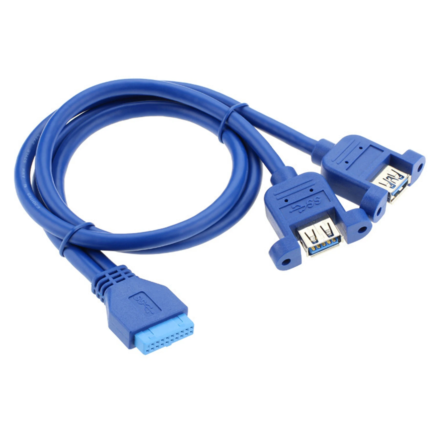 

Кабель для задней панели шасси 20Pin к USB3.0 1 точка 2 двойной USB3.0 к материнской плате 20Pin к удлинительному кабелю с ушком