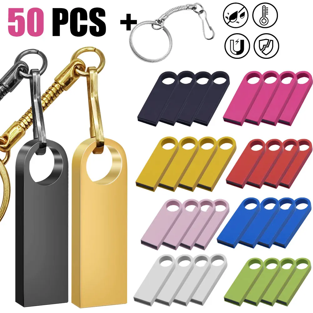 

50PCS/lot Free Custom LOGO Metal USB Pendrive 1GB 2GB 4GB 8GB 16GB Music Flash Pen Drive 32GB Memory Stick Company Gift U-disk