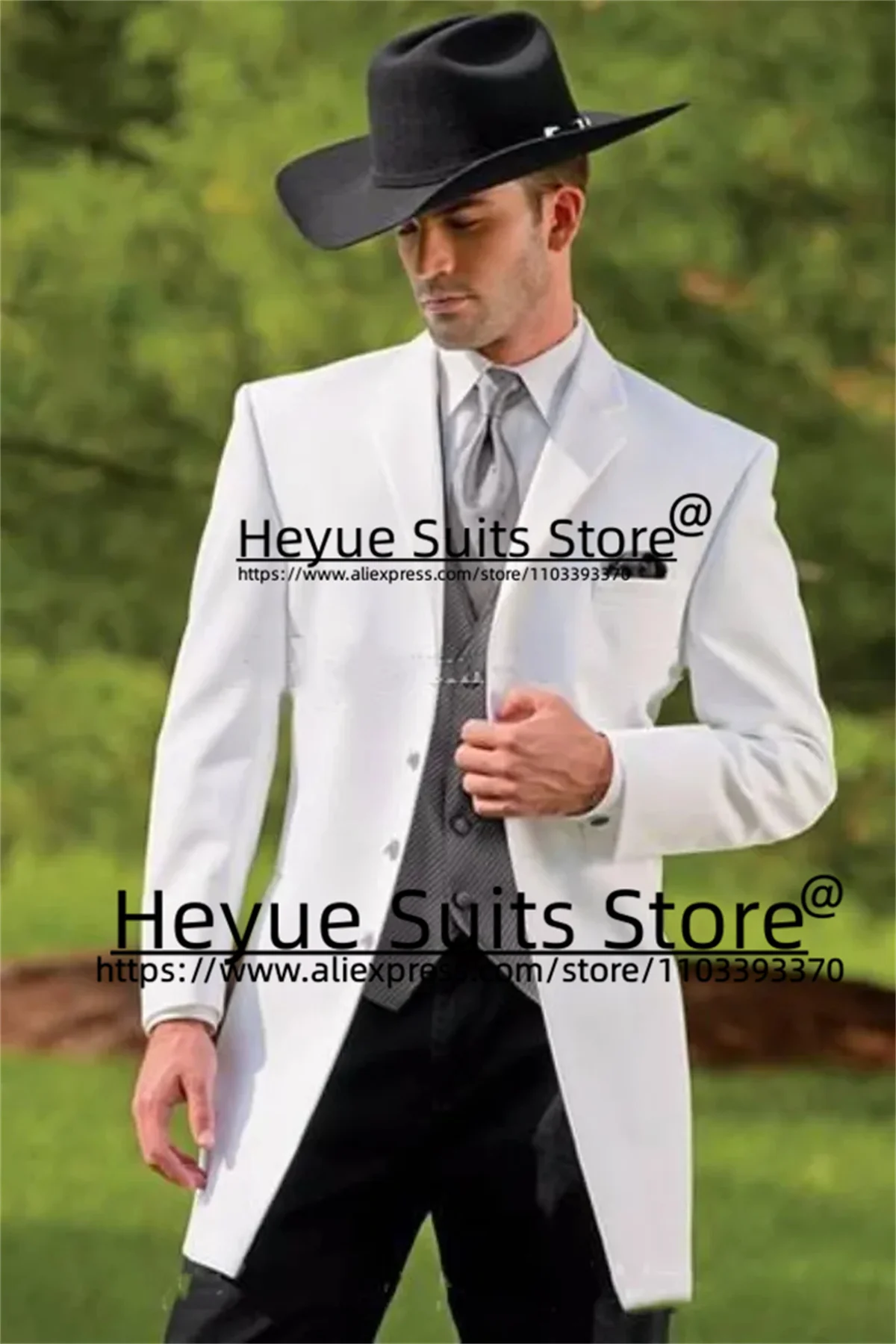 Black Long Classic Suits For Men Slim Fit Notched Lapel Groom Formal Tuxedos 3 Pieces Sets Business Male Blazer Costume Homme