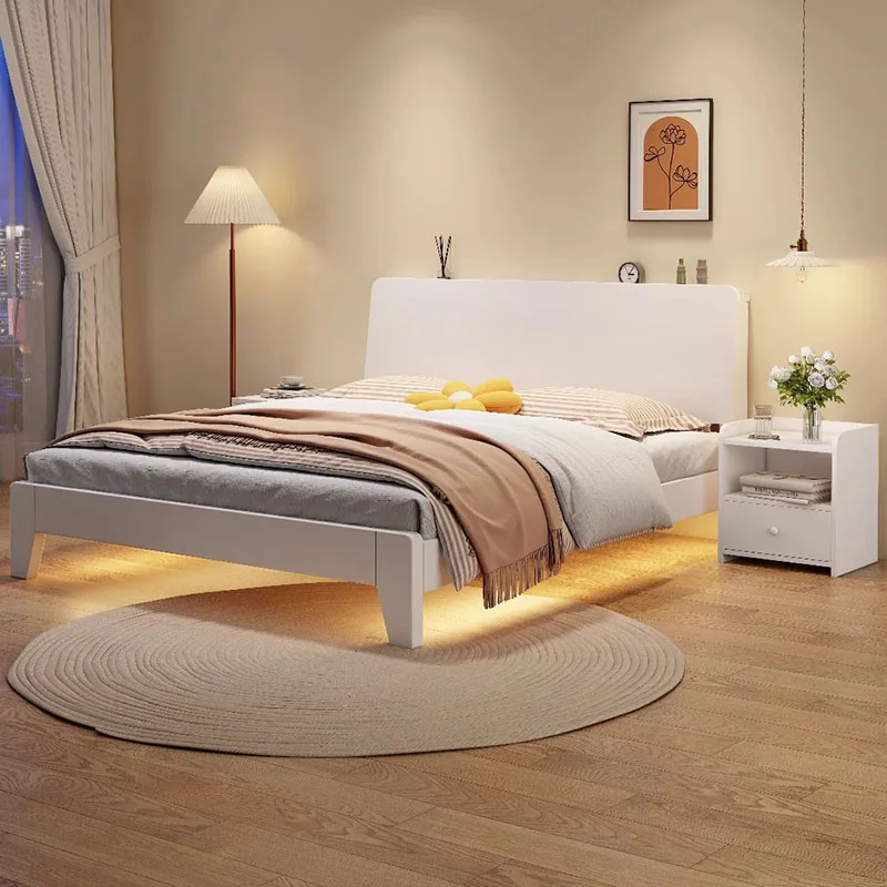 

Hotel Modern Bed Wood Nordic Fashionable Simple High Quality Confortable Bed Apartment Lazy Cama De Casal Living Room Furniture
