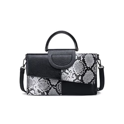 Premium Soft PU Leather Women's Luxury Designer Handbag - Elegant Shoulder and Crossbody Bag (Black white)