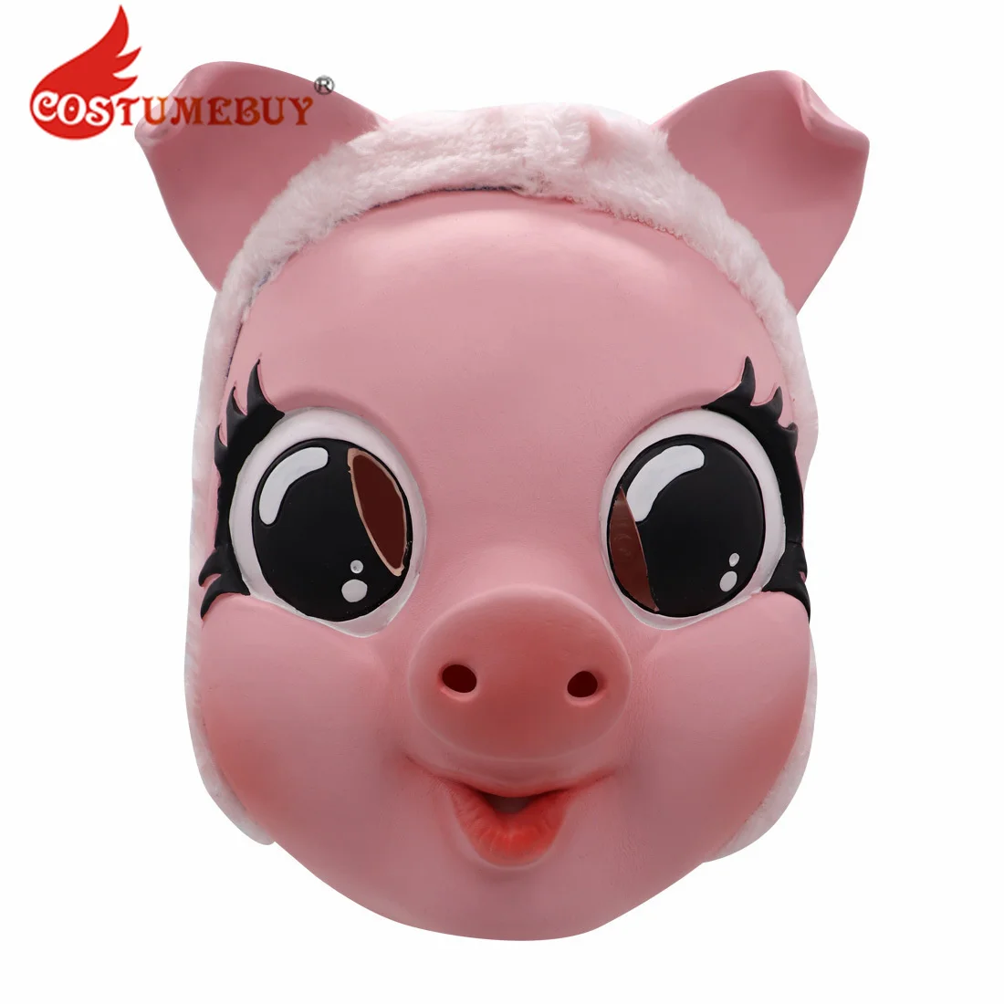 Disfraz de Jodie Comer Villanelle, máscara de cerdo rosa