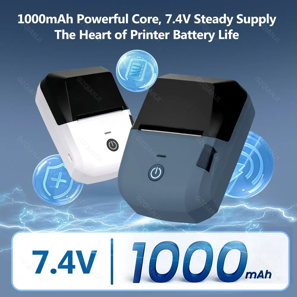 20-58mm Thermal Label Printer Self-adhesive Pocket Bluetooth Inkless 2in1 Thermal Printer for Business Receipt Price-Tag Sticker