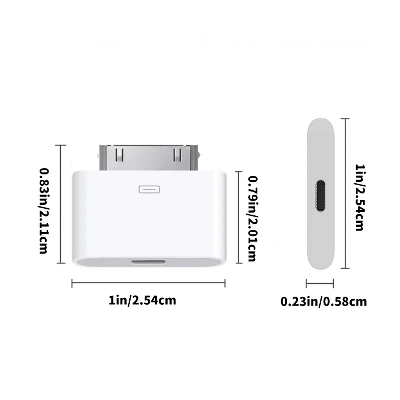 패드 1, 2, 3 및 폰 4, 4S를 포함한 빈티지 제품용 30핀-USB C 8핀 케이블 어댑터