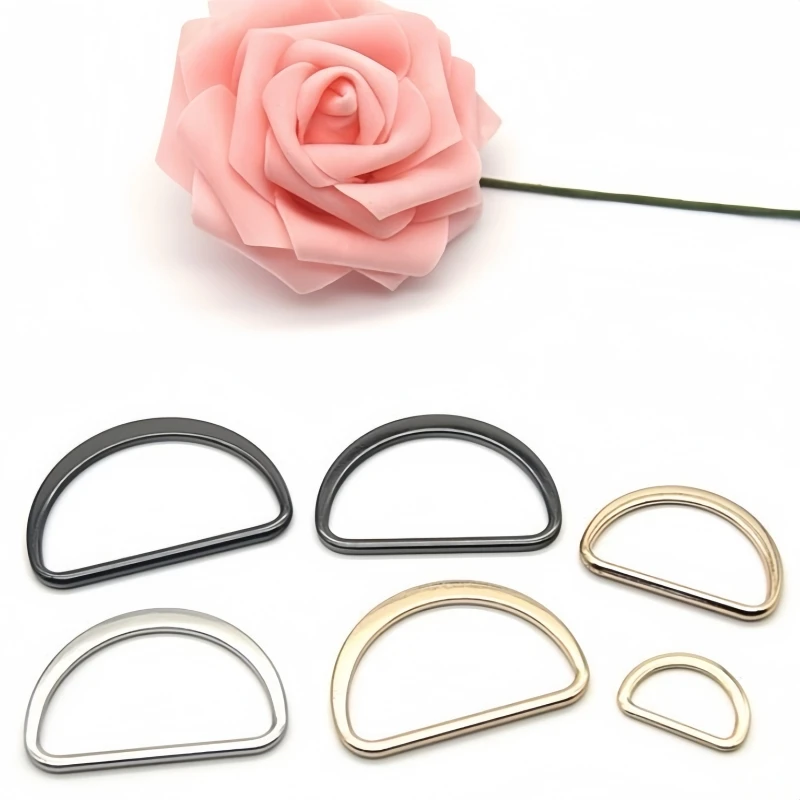 10Pcs/lot 15-50mm D Ring Buckle Connection Alloy Metal Buckles Half Loop for Handbag Strap DIY Crafts Shoes Bag Belt