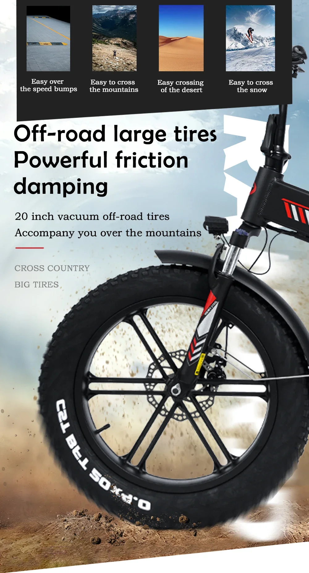 New Electric Bicycle YX20 2000W Motor 48V17AH battery adult Electric Bike 20 inch Fold multifunctional mountain off-road E-bike 4 Sadd1feee69464d47a3caec7c1ccc2cebw