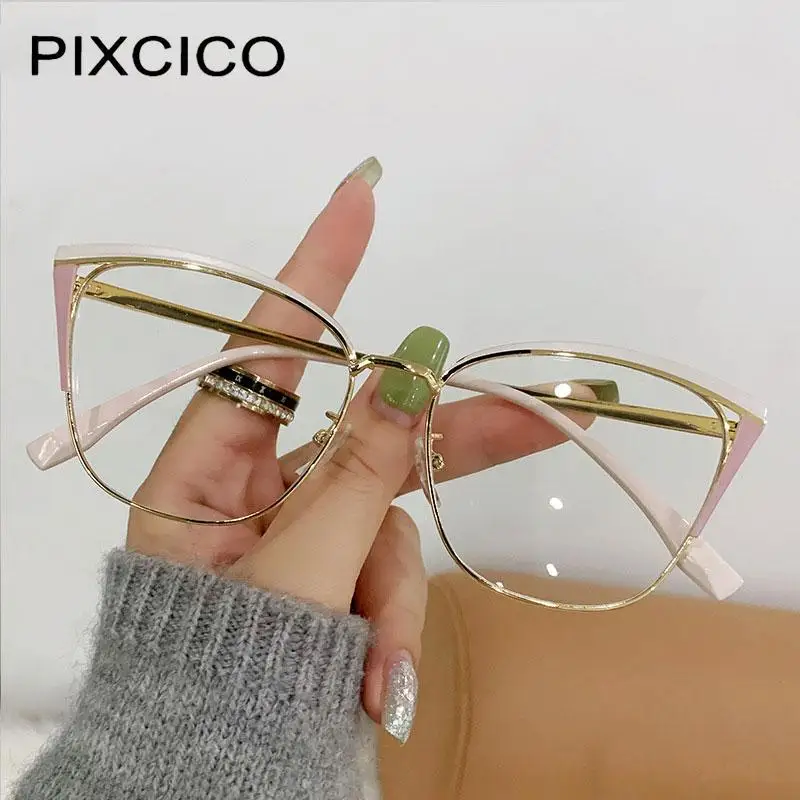 R56771 Fashion Cat Eye Hollow Out Presbyopic Eyewear Dioptric +0.5 ~ +3.0 Women New Metal Coloured Eyebrow Frame Reading Glasses 3