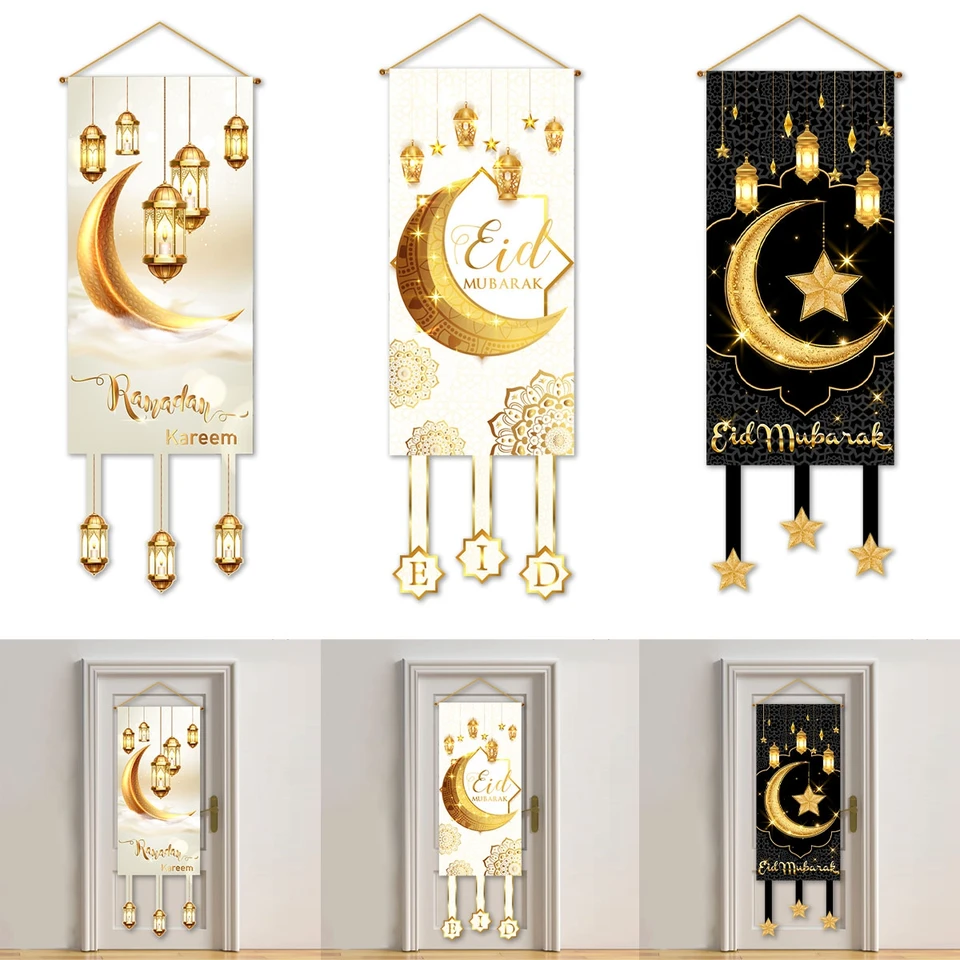 2 Stück Ramadan Eid Mubarak Dekorationen Eid