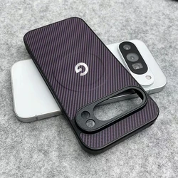 Carbon Fiber Wireless Charging Slim Case - Business Style, Durable & Anti - Fall Protective Cover - Google Pixel 8 Pro (Puprle)
