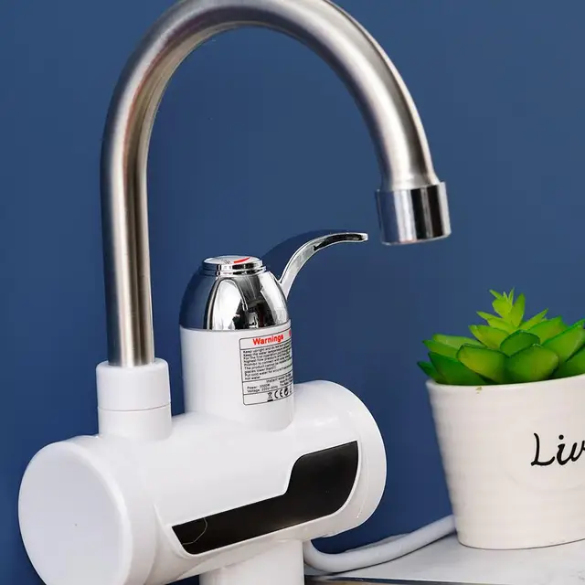 Robinet chauffe-eau électrique instantané 3000W, sans réservoir, affichage de la température du robinet, eau chaude, cuisine, j6tage 1