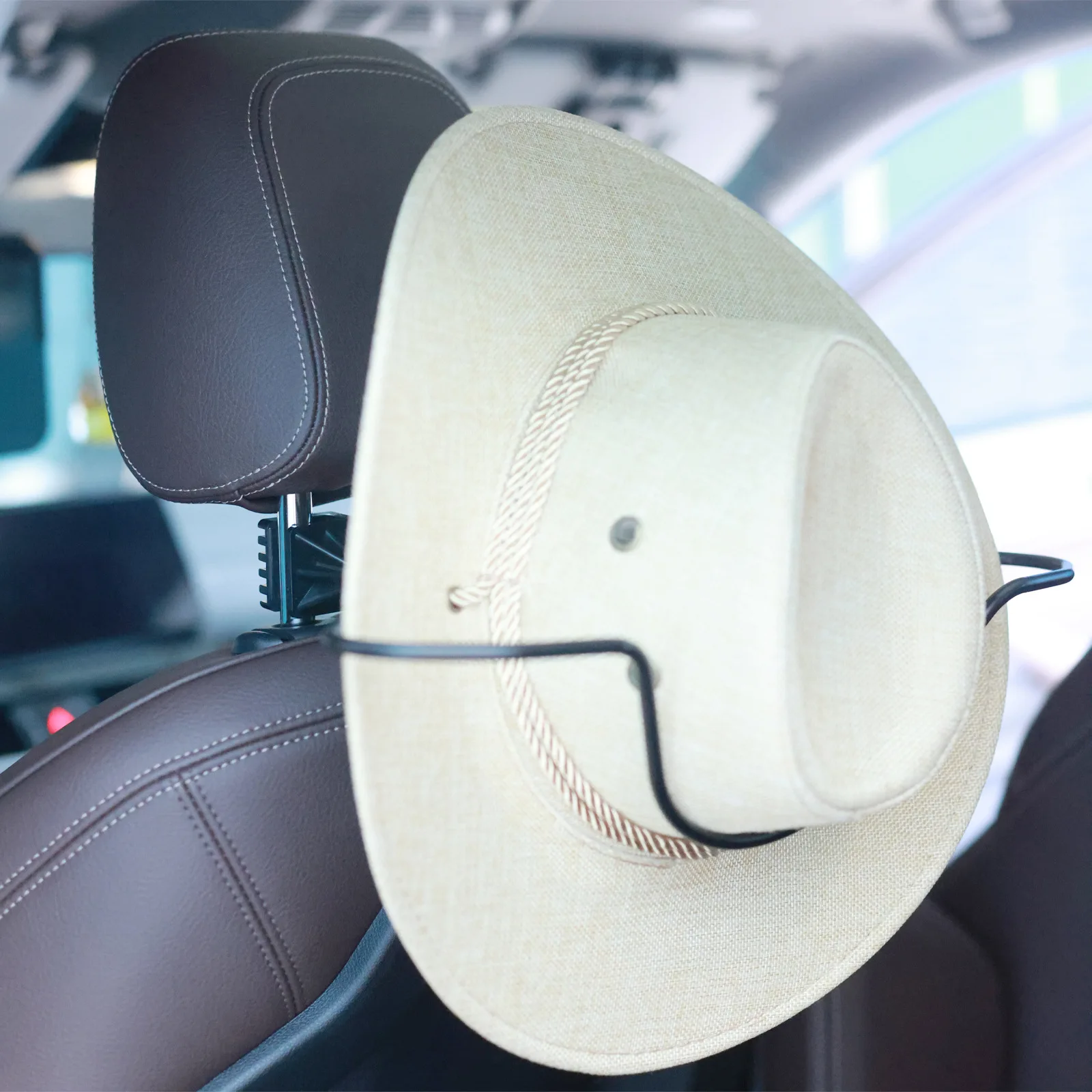 Cowboy Hat Holder Rack for Truck SUV Car Clothes Hanger Bar Coat Hanger Hard Hat Holder for Truck Seat Car Accessories