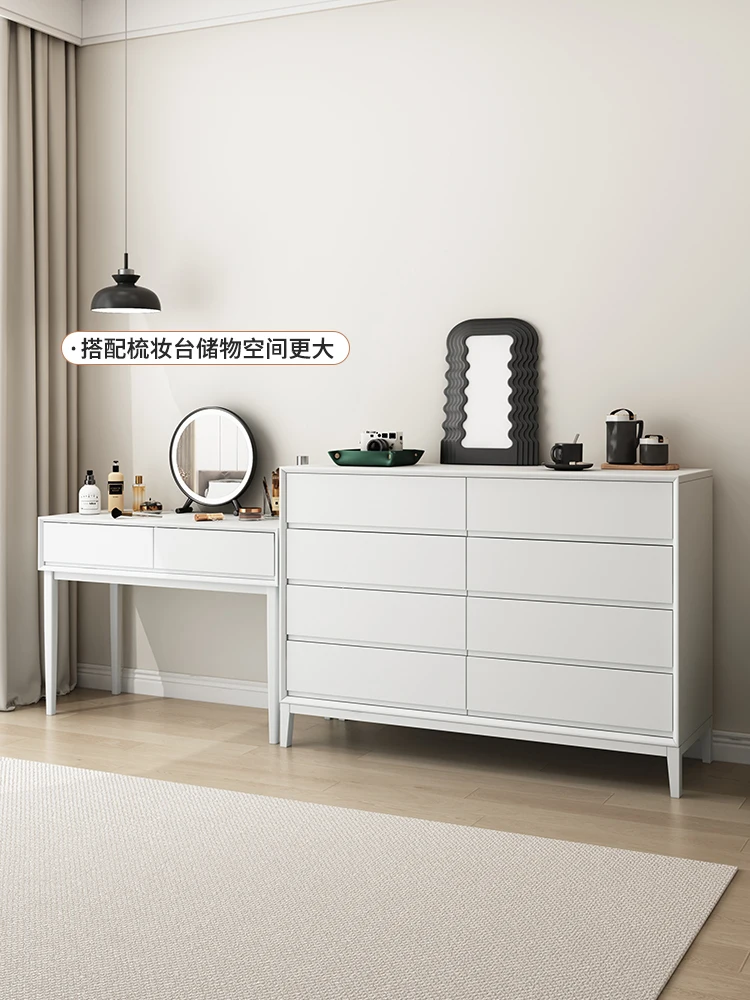 

Italian-Style Light Luxury Solid Wood Bedroom Locker Master Bedroom Tailstock Drawer Storage Cabinet