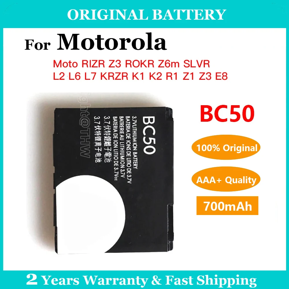 Original 700mAh BC50 Battery For Motorola RIZR Z3 ROKR Z6m SLVR L2