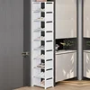 1pc 10 Layers Shoe Rack, Steel Frame & Fabric Interlayer Storage Shelf for Entryway Hallway Living Room, T1 Shoemaker Organizer 2