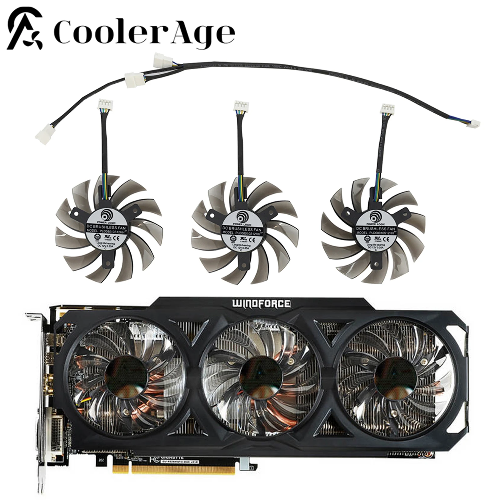 Ventola Della Scheda Video Per Gigabyte Ga-Gtx 980 760 670 580 770 760 960 560Ti R9 290X 75 Millimetri Pld08010S12Hh Scheda Grafica Ventola Di Raffred