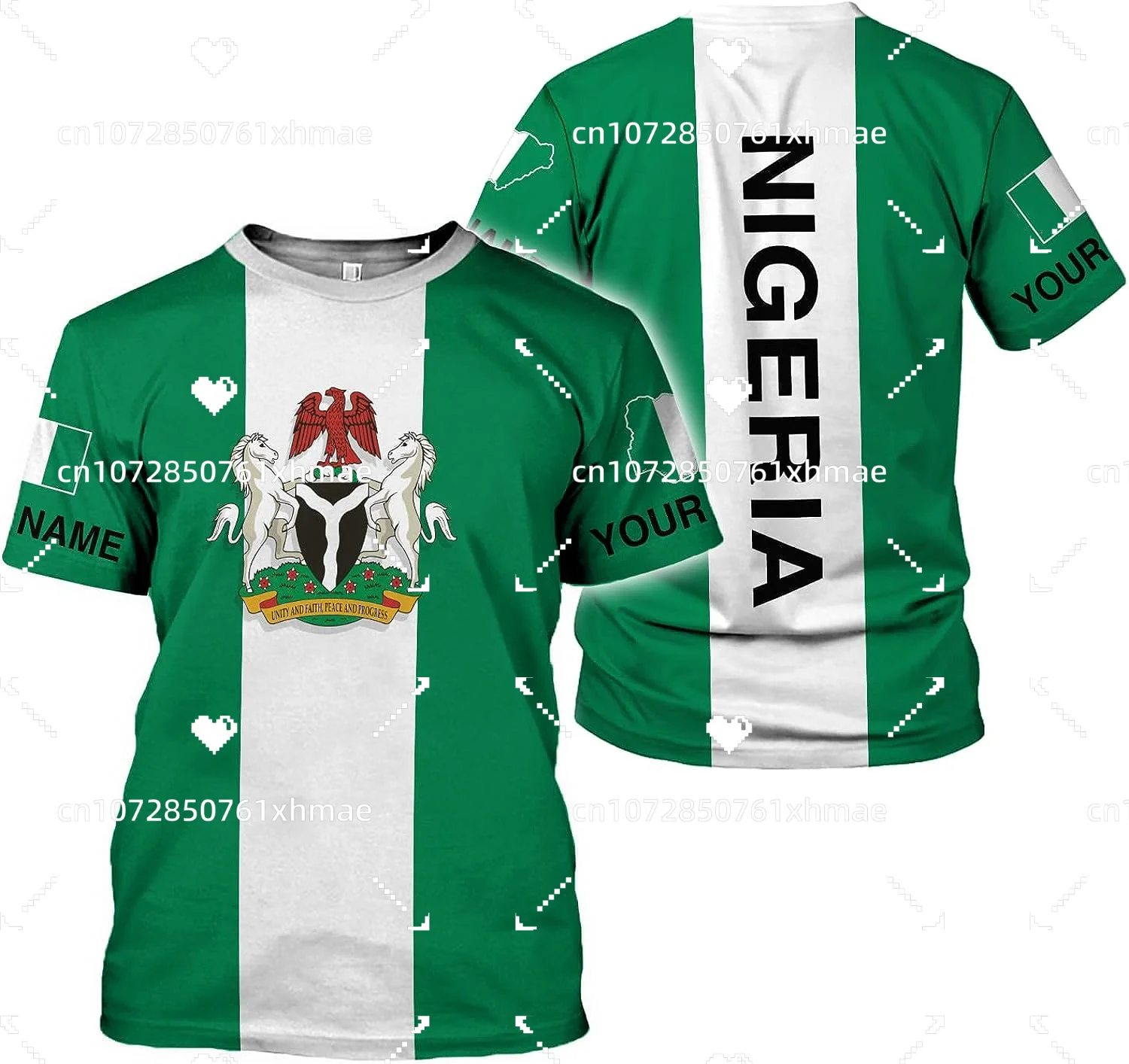 

Free Custom Name Nigeria Flag Badge T-shirt Men's Women's Casual Round Neck Oversized Short Sleeves Fashion Harajuku Street Tops