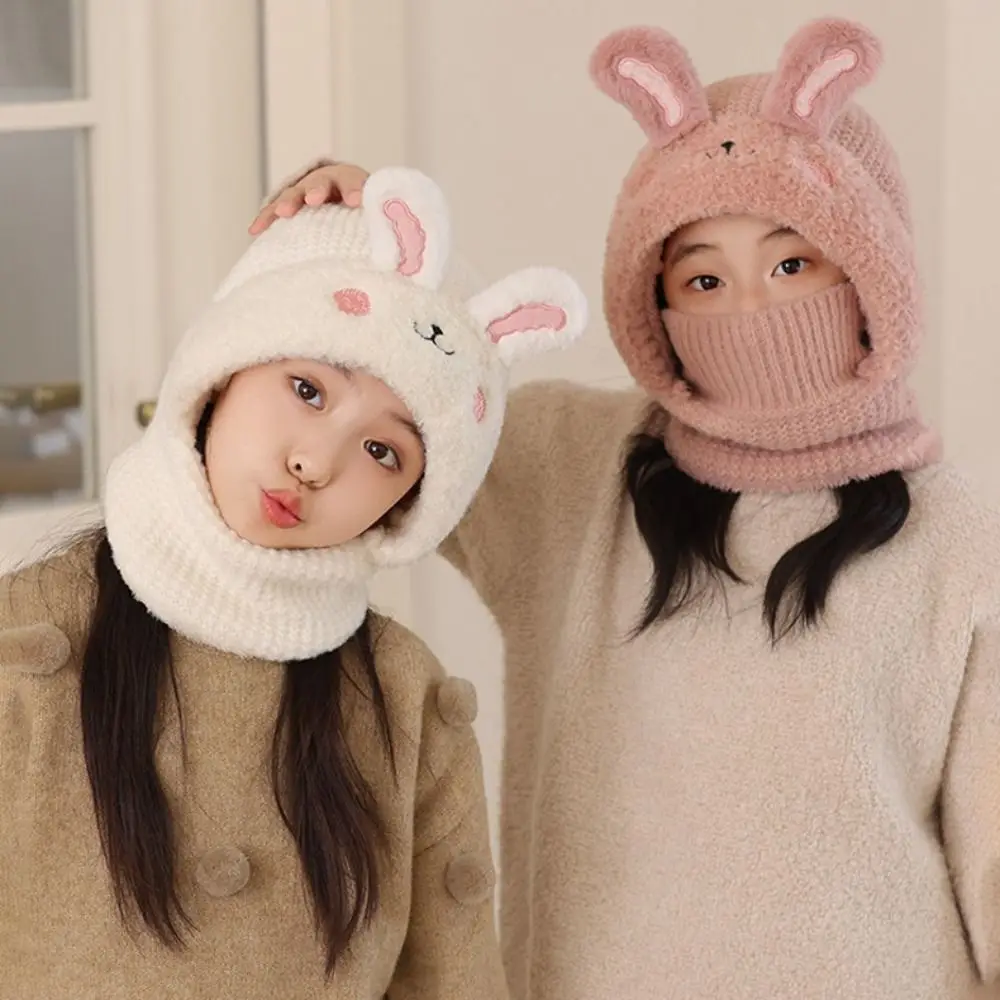 Polyester Kids Winter Hat Scarf Set Warm Ears Protection