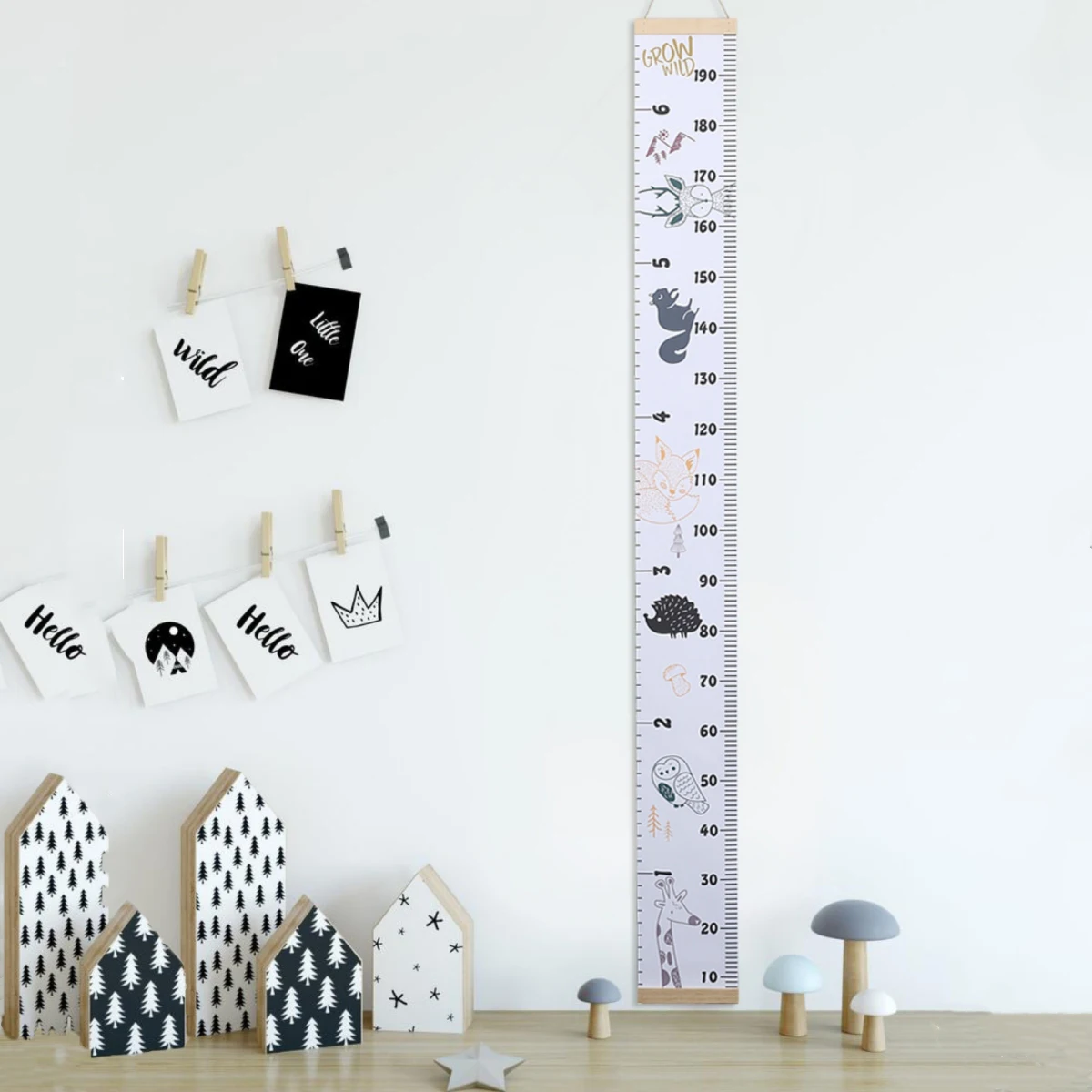 Children's Height Ruler For Kids Room Home Decoration Height Measurement Chart Movable hanging Canvas Chart Wall Decor
