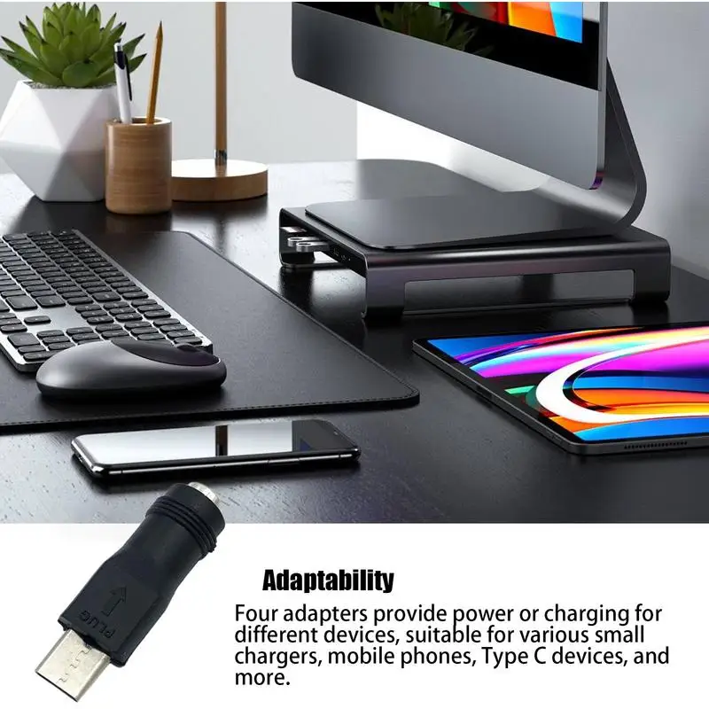 USB Type C Micro USB to DC5521 Electric Plug Converter Mobile Phone Charging Adapter Head 5V Interface