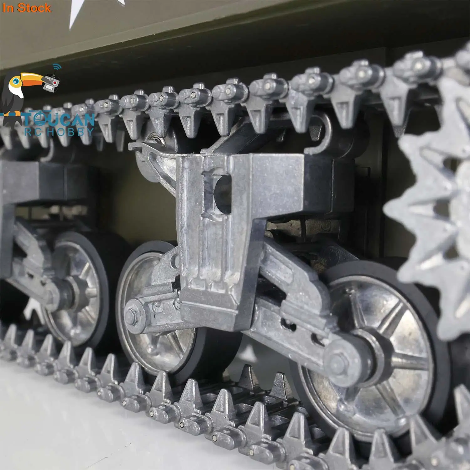 HENG LONG 1/16 RC Tank Customized 7.0 M4A3 Sherman 3898 360° Turret Metal Tracks TH17680-SMT4 6