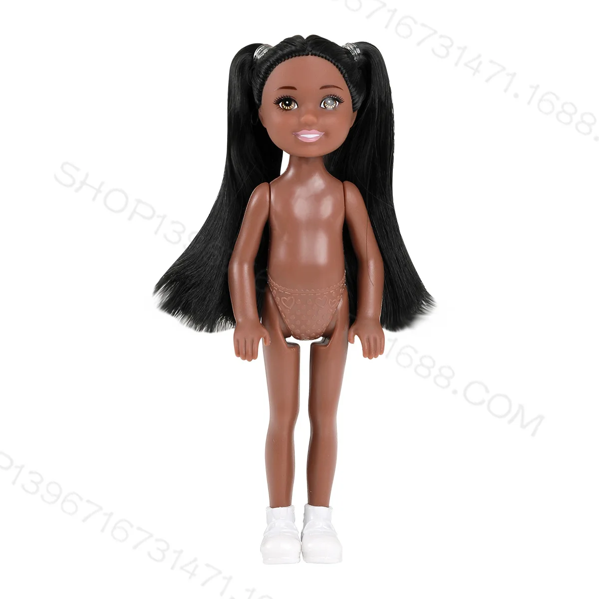 12cm 5-inch Little Boy Dark Ordinary Skin Naked Body Mini Kelly Black Male Doll Reborn Bjd 1/12 Toys for Girls Blonde Black Hair 6