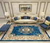 Blue European Luxury Pattern Carpets Room Decoration Living Room Area Rug Home Anti-slip Floor Mat Children Bedroom Carpet Large 2