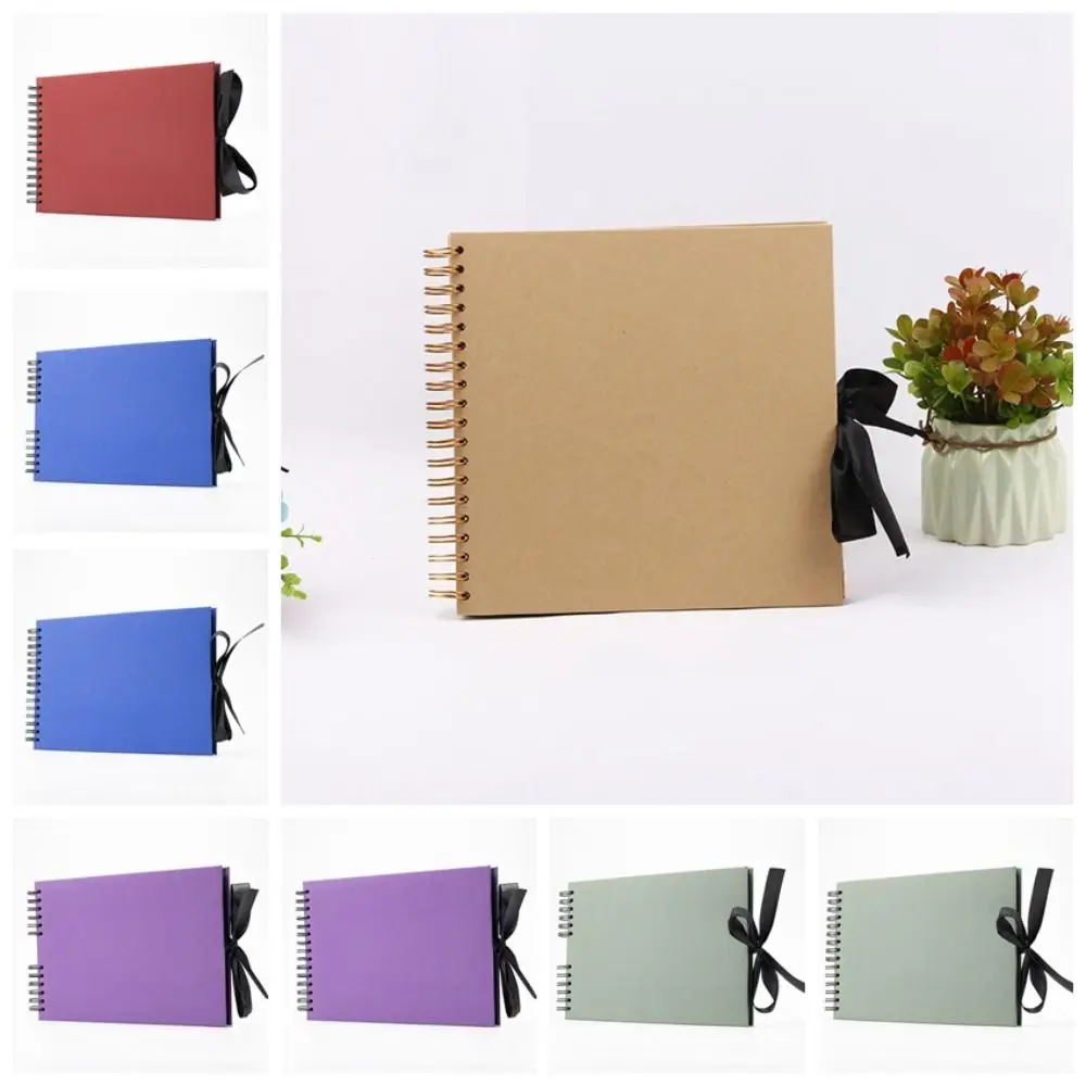 

40 Sheets/set Specialty Paper DIY Ribbon Photo Albums Black Inner Pages Handmade Black Pages Memory Books DIY Craft Bow Ribbon