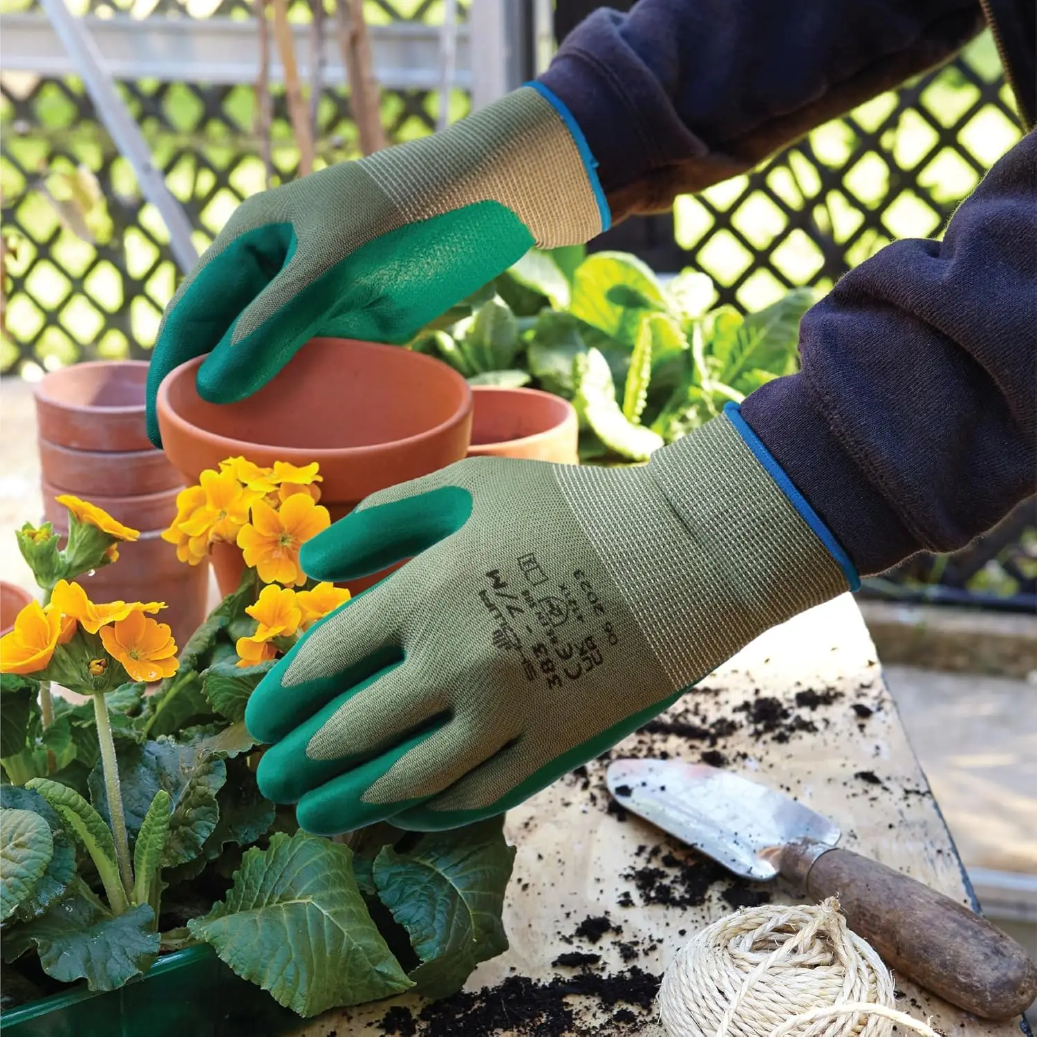 Nitrile Palm Coated General Purpose Work Gloves with Poly Liner, 13-Gauge, X-Large (1 Pair)