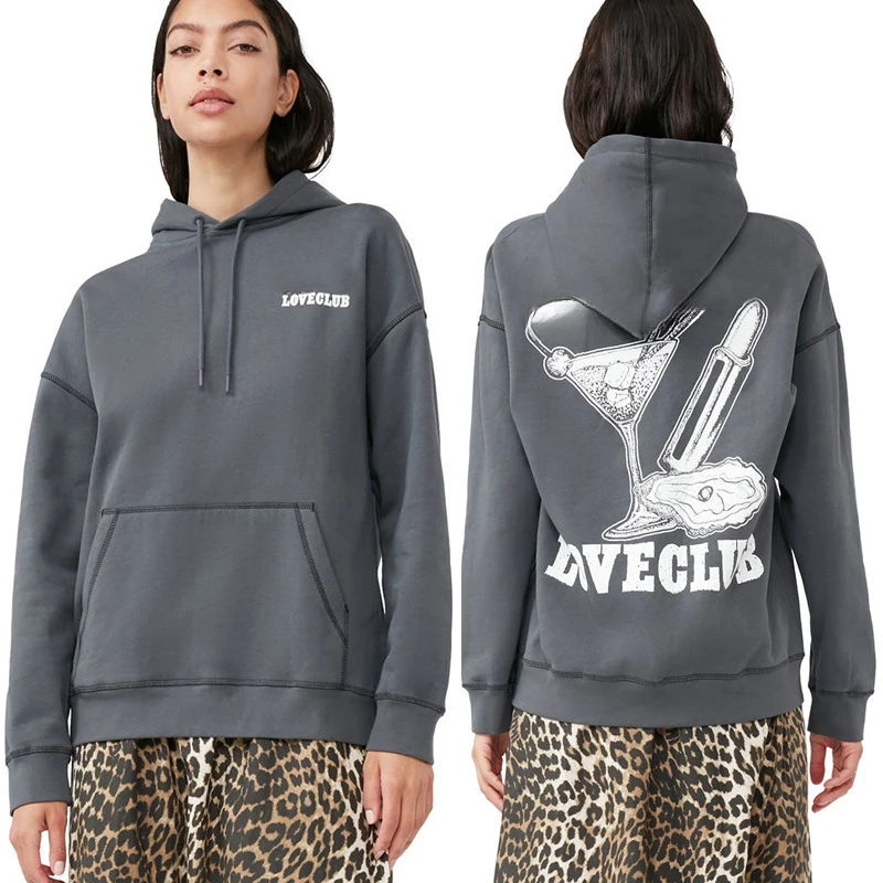 

2023 New Arrival Women's Hoodies & Sweatshirts, Comfortable and Versatile Pullover Sportswear with Unique Printed Back