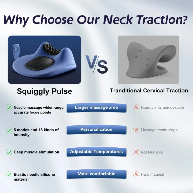 Electric Heating Neck Massager Pillow EMS Pulse Neck Traction Device Cervical Spine Acupoint Massage Relax Shoulder Pain Relief